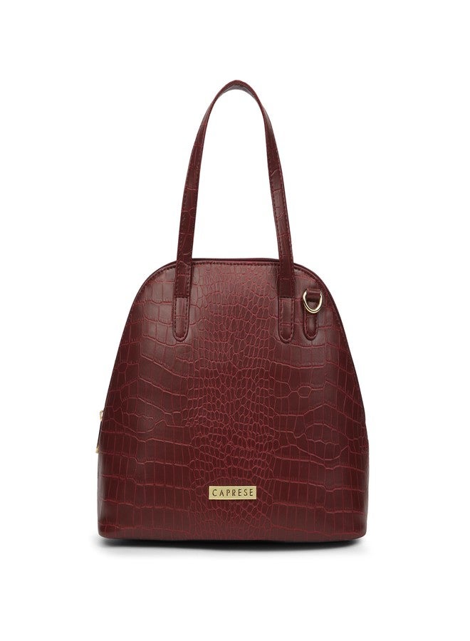 كابريس حقيبة كابريزي باسل الصغيرة للنساء بحزام قابل للتعديل والفصل | حقيبة متعددة الاستخدامات للكتف، أو كروس بودي، أو كحقيبة يد، مناسبة للعمل والاستخدام اليومي، واسعة مع جيوب متعددة (لون أحمر كرزي) - Image 1